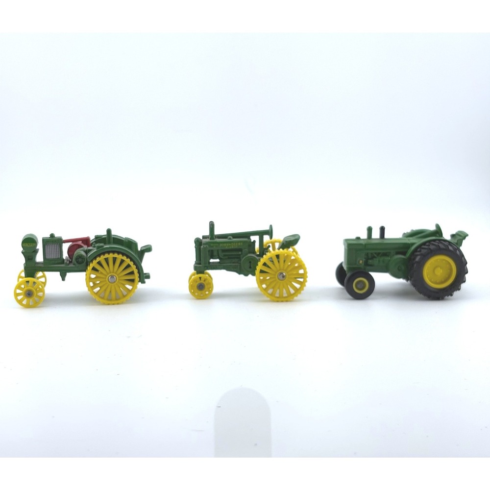 John Deere Diecast Tractor Set Waterloo Boy Model D Model R Green Yellow 3pc